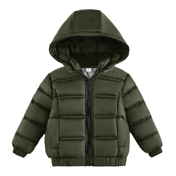 ANINEO Toddler Kids Coat Winter Baby Jacket Girls Boys Hooded Soild Outwear Zipper Windproof Warm Thick Girls Coat Jacket