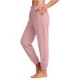 thumbnail image 1 of ANINEO Women Casual High Waist Loose Fit Elastic Ankle Pants With Pockets Straight Leg Trousers Comfortable Daily Wear Solid Color Breathable Bottoms Female Slacks, 1 of 5