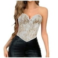 thumbnail image 1 of ANINEO Women Elegant Vintage Cap Sleeves Brocade Bustier Corset Tops Clothes, 1 of 6