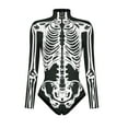 thumbnail image 1 of ANINEO Women Long Sleeve Graphic Printed Zipper Skin Tight Garment Party Romper Bodysuit Onesie, 1 of 4