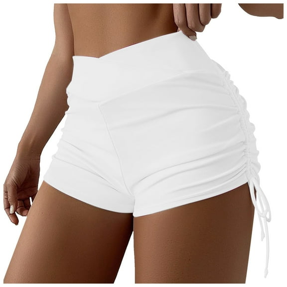 ANINEO Women Plus Size Solid Color Hight Waist Bikini Bottom Swimwear Briefs Beachwear Bikini Bottom Side Tie Thong Bathing Sports Shorts Skirt Swimbottom Trendy Hawaii Summer Tropical Swim Wear