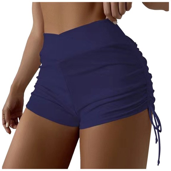 ANINEO Women Plus Size Solid Color Hight Waist Bikini Bottom Swimwear Briefs Beachwear Bikini Bottom Side Tie Thong Bathing Sports Shorts Skirt Swimbottom Leisure Hawaii Summer Tropical Swim Wear