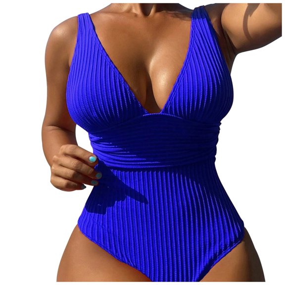 ANINEO Women Solid Color Summer Beach Swimsuit Swimwear Stylish Hawaii Tropical Brazilian Beachwear