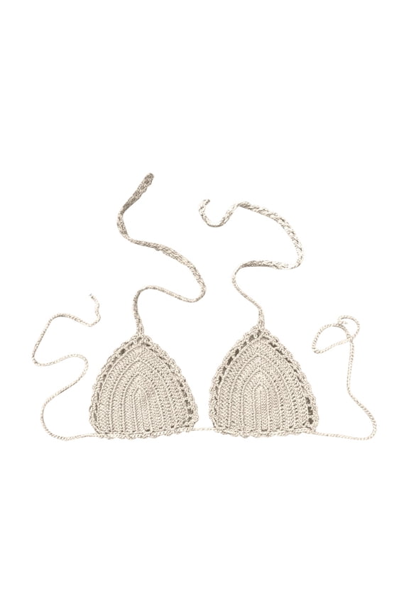 Women Swimwear Casual Hand Crocheted Solid Color Bikini Swimsuit Tops Classic Hawaii Summer Tropical Brazilian Beachwear