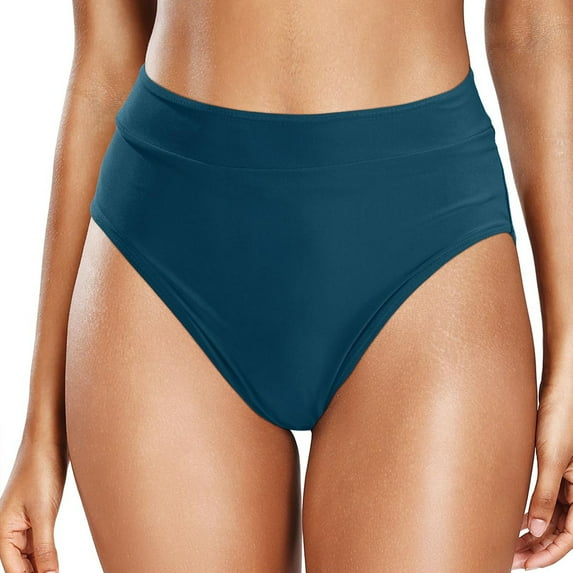 ANINEO Women Swimwear Casual High Waist Solid Color Split Plus Size Swim Trunks Classic Hawaii Summer Tropical Brazilian Beachwear