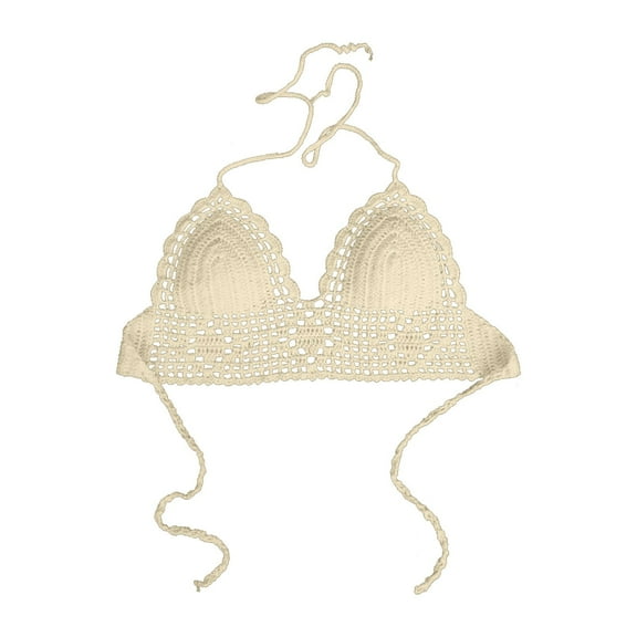 ANINEO Women Swimwear Crochet Camisole Backless Camisole Knitted Bra Tops Summer Beachwear Trendy Hawaii Tropical Brazilian Swim Wear