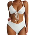 thumbnail image 1 of ANINEO Women Swimwear High Waist Bikini Sets 2PCS Swimsuit Front Tie Knot Bathing Suit Trendy Hawaii Summer Tropical Brazilian Beachwear, 1 of 6