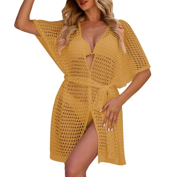 ANINEO Women Swimwear Mid Length Sleeve Pullover Plus Size Viscose Dress For Prayer Lovely Hawaii Summer Tropical Brazilian Beachwear