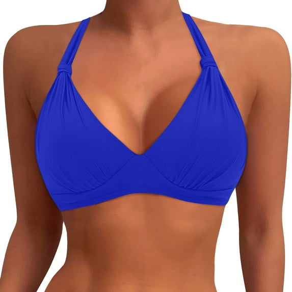 ANINEO Women Swimwear Plus Size Bikini Tops Large Bust Swim Tops Full Coverage Swimsuit Tops Sport Bra Bathing Tops Cute Hawaii Summer Tropical Brazilian Beachwear