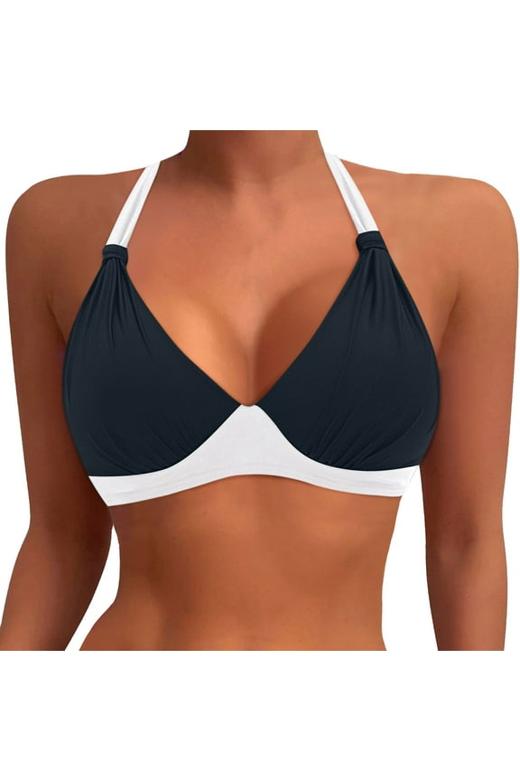 Women Swimwear Plus Size Bikini Tops Large Bust Swim Tops Full Coverage Swimsuit Tops Sport Bra Bathing Tops Soft Hawaii Summer Tropical Brazilian Beachwear