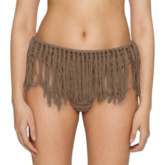 ANINEO Women Swimwear Summer Solid Color Fashion Beach Style Knitted Tassel Elastic Shorts Swimming Pants Cute Hawaii Tropical Brazilian Beachwear