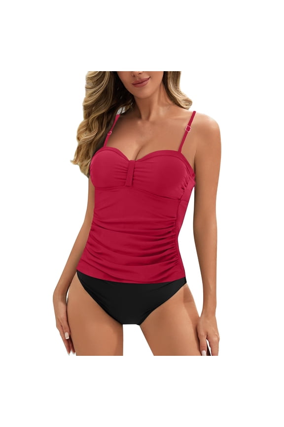Women Swimwear Underwire Tankini Tops Swimsuit Tops Push Up Bathing Tops Soft Hawaii Summer Tropical Brazilian Beachwear