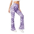 thumbnail image 1 of ANINEO Women's High Waist Water Ripple Print Yoga Pants Flared Casual Bell Bottoms With Stretch Comfort Soft Daily Female Trousers, 1 of 5