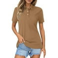 thumbnail image 1 of ANINEO Women's Polo Shirts Casual Solid Color Short Sleeve Everyday Tops Comfortable Relaxed Fit Summer Fall Versatile Daliywear, 1 of 5