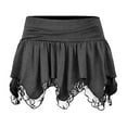 thumbnail image 1 of ANINEO Womens Lace Short Skirt Solid Color Low Waist Patchwork Flowy Ruffle Pleated Mini Skirts Streetwear Clothes, 1 of 3