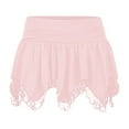 thumbnail image 1 of ANINEO Womens Lace Short Skirt Solid Color Low Waist Patchwork Flowy Ruffle Pleated Mini Skirts Streetwear Clothes, 1 of 3