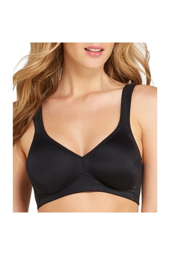 Black Twin Microfiber Wire-Free Full-Figure Bra, US 44D, UK 44D, NWOT