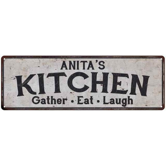 ANITA's Kitchen Rustic Chic Decor Gift 6x18 Sign 106180051301