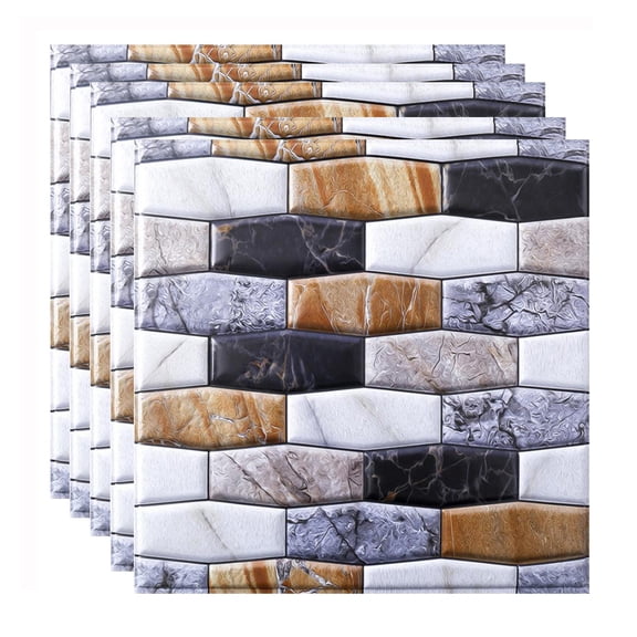 ANITYSO Waterproof Peel and Stick Tiles Backsplash Wall Stickers 12x12" Self-Adhesive PVC Wallpaper for Kitchen Bathroom