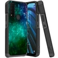 thumbnail image 1 of ANJ+ Dual Layer Shockproof Hybrid Case + [Tempered Glass] Cover for TCL 30 XE 5G - Green Nebula, 1 of 4