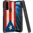 thumbnail image 1 of ANJ+ Dual Layer Shockproof Hybrid Case + [Tempered Glass] Cover for TCL 30 XE 5G - Puerto Rico Flag, 1 of 4