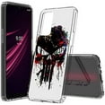 thumbnail image 1 of ANJ+ Hybrid Slim [Scratch-Proof] Hard Back Cover Case w/Flexible Bumper Compatible with T-Mobile REVVL V+ 5G - Abstract Punisher, 1 of 6