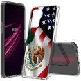 thumbnail image 1 of ANJ+ Hybrid Slim [Scratch-Proof] Hard Back Cover Case w/Flexible Bumper Compatible with T-Mobile REVVL V+ 5G - US/Mexico Flag, 1 of 6