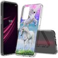 thumbnail image 1 of ANJ+ Hybrid Slim [Scratch-Proof] Hard Back Cover Case w/Flexible Bumper Compatible with T-Mobile REVVL V+ 5G - Unicorn and Pegasus, 1 of 6