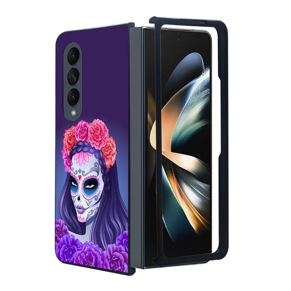 ANJ+ Protective Snap-On Design Printed Case Compatible with Samsung Galaxy Z Fold 4 - Death Lady
