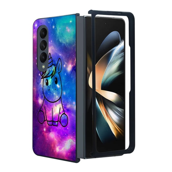 ANJ+ Protective Snap-On Design Printed Case Compatible with Samsung Galaxy Z Fold 4 - Dream Galaxy Unicorn