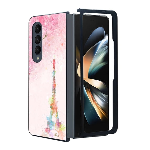ANJ+ Protective Snap-On Design Printed Case Compatible with Samsung Galaxy Z Fold 4 - Eiffel Blossom