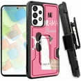 thumbnail image 1 of ANJ+ Rugged Dual Layered Holster Case w/Kickstand, Card Slot Case + Tempered Glass Cover for Samsung Galaxy A53 5G - Cartoon Llama, 1 of 5