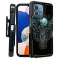 thumbnail image 1 of ANJ+ Rugged Shockproof Kickstand Hybrid Case with Card Slot and Holster + Tempered Glass Cover for Motorola Moto G Stylus 5G (2023) - Chained Skull, 1 of 3