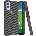 thumbnail image 1 of ANJ+ Shockproof Dual Layer Slim Hard Case + Tempered Glass Cover Compatible with Cricket Magic 5G, AT&T Propel - Carbon Fiber Print, 1 of 5