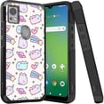 thumbnail image 1 of ANJ+ Shockproof Dual Layer Slim Hard Case + Tempered Glass Cover Compatible with Icon 5, AT&T Motivate 4 - Cartoon Cats, 1 of 5