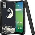 thumbnail image 1 of ANJ+ Shockproof Dual Layer Slim Hard Case + Tempered Glass Cover Compatible with Icon 5, AT&T Motivate 4 - Cute Astronaut, 1 of 5