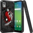 thumbnail image 1 of ANJ+ Shockproof Dual Layer Slim Hard Case + Tempered Glass Cover Compatible with Icon 5, AT&T Motivate 4 - Ying Yang Koi Fishes, 1 of 5