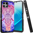 thumbnail image 1 of ANJ+ Shockproof Dual Layer Slim Hard Case + Tempered Glass Cover Compatible with T-Mobile REVVL 7 5G - Blue Mandala Elephant, 1 of 4