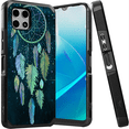 thumbnail image 1 of ANJ+ Shockproof Dual Layer Slim Hard Case + Tempered Glass Cover Compatible with T-Mobile REVVL 7 5G - Twilight Dreamcatcher, 1 of 4