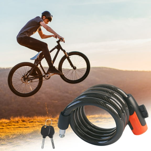 ANJANK Bicycle Lock Heavy Duty Cable Lock - 11.2mm Thick Steel Wire, Keyless Design, Combination Bike Lock - High Strength Alloy Body - Weatherproof Anti-Rust Cover (2 Keys Included)