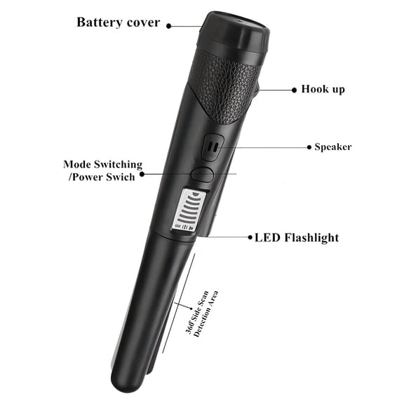 ANJKFLUR Professional Handheld Metal Detector Pinpointer, High-Sensitivity for Golden And Silver Detection, Made of Plastic, Requires Batteries (Not Included)