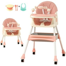 Toogel Portable Feeding Seat Baby High Chair Folding Chair Height Adjustable for Home & Travel, Toddler Highchair Straps to Kitchen DIN