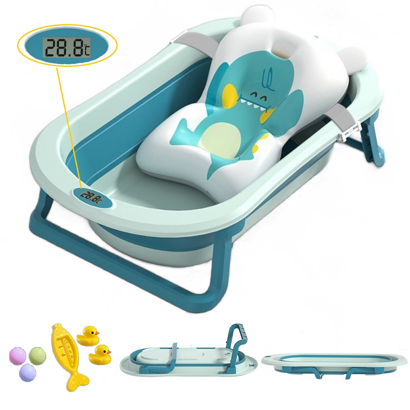 ANJORALA Baby Tub Newborn to Toddler Bathtub, Portable Folding Baby