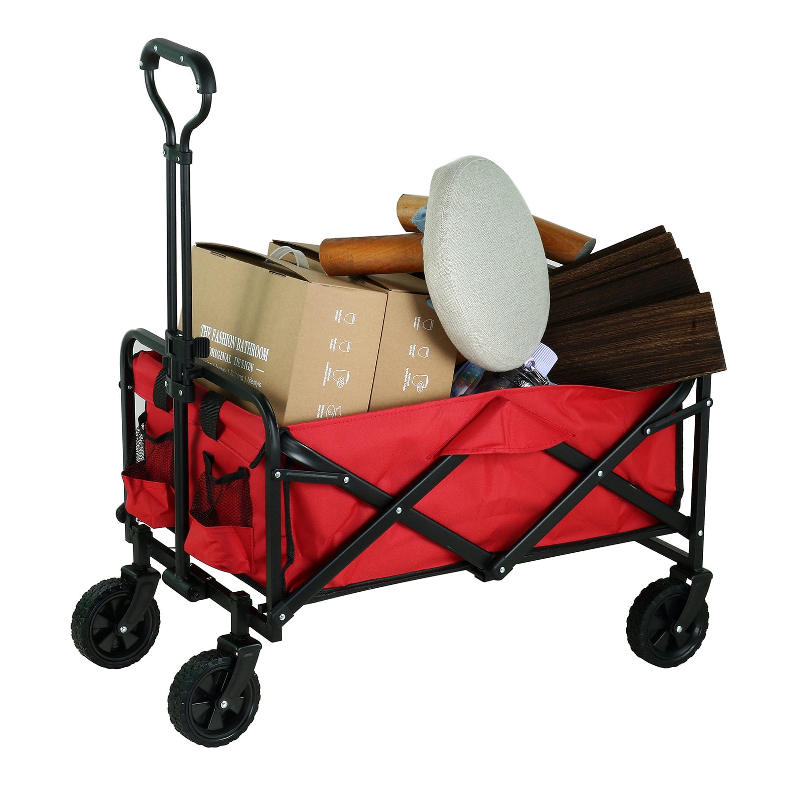 ANJORALA Collapsible Cart, Heavy Duty Beach Cart Garden Cart with
