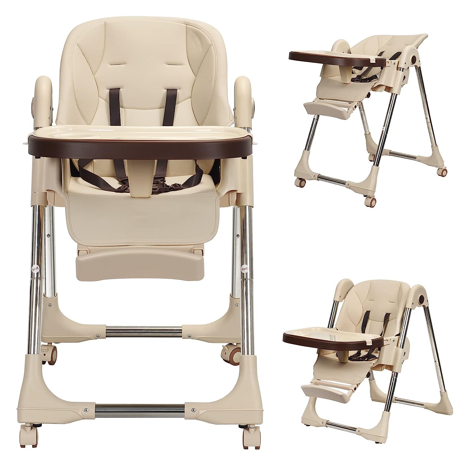 ANJORALA High Chair with Removable Tray, Folding Baby Highchair for