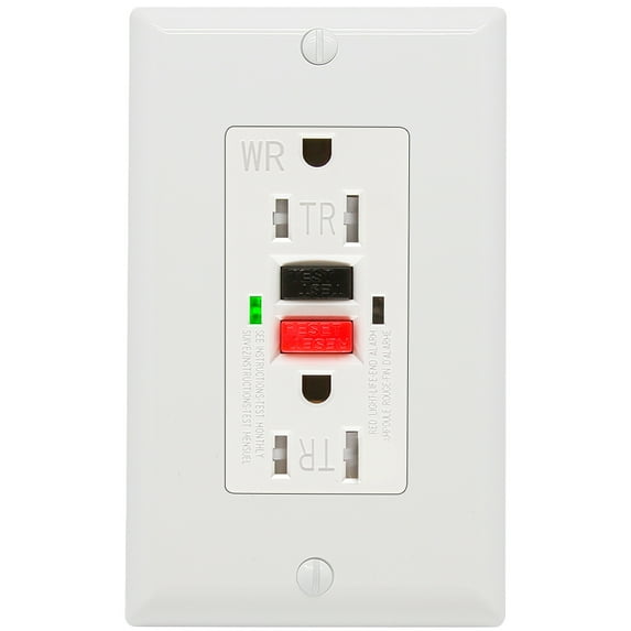 ANKO, 15 Amps 125V 2500W White GFCI Electrical Outlet