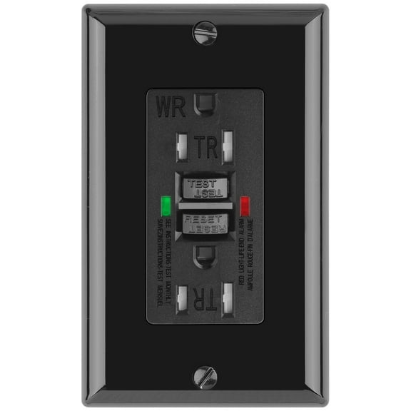 ANKO GFCI Outlet 15 Amp, Tamper-Resistant, Weather Resistant Receptacle Indoor or Outdoor Use, 2 LED Indicator with Decor Wall Plates and Screws, Black