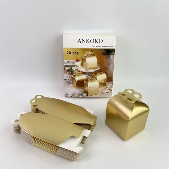 ANKOKO Party favor gift boxes sold empty, Small Treat Boxes Metallic Candy Goodie Boxes for Christmas Birthday Wedding Baby Shower Party Supplies - 20 pcs