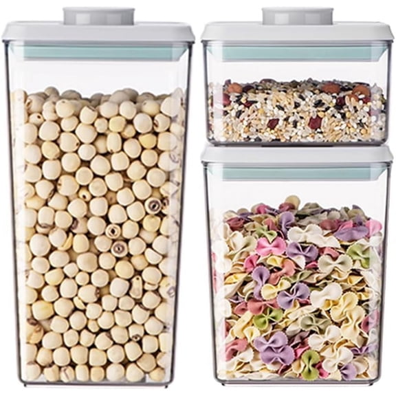 ANKOU 3-Pack Multi-Size Airtight Food Storage Containers with Pop Lid, Stackable