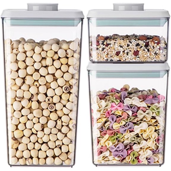 ANKOU 3-Pack Multi-Size Airtight Food Storage Containers with Pop Lid, Stackable